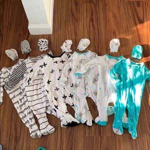 Assortment of baby sleeper onesies